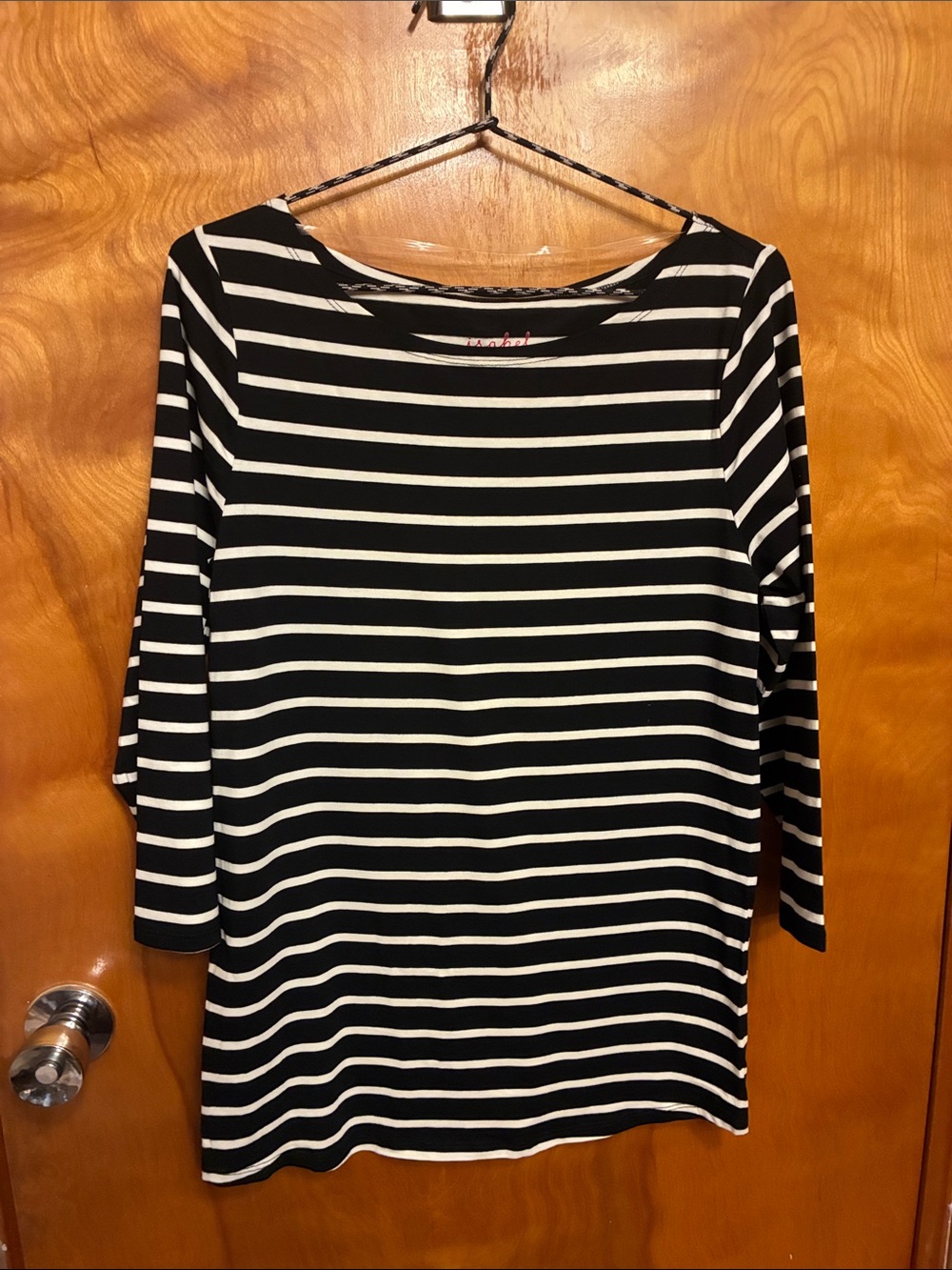 ISABEL by INGRID + ISABEL. Striped Black & White Women’s Top. Size L. NWT